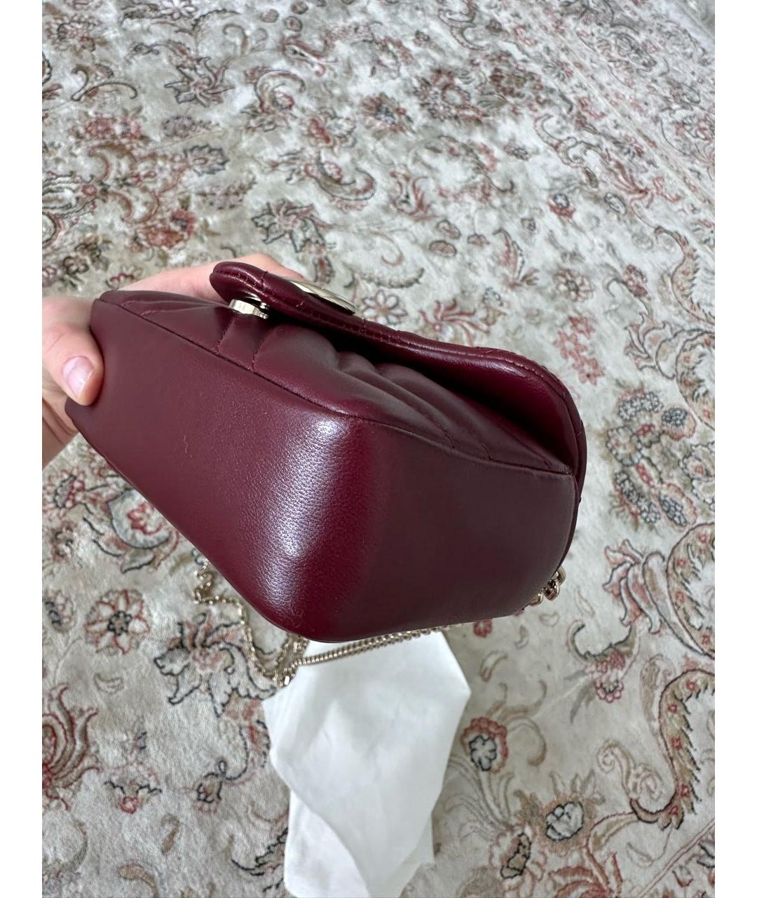 GUCCI Бордовая кожаная сумка через плечо, фото 4