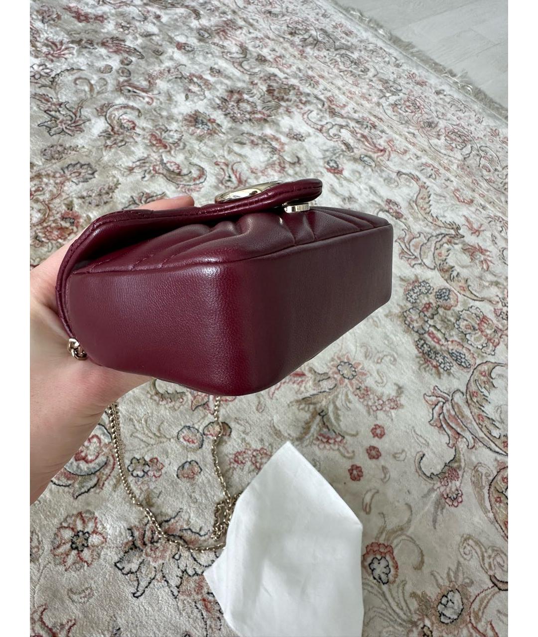 GUCCI Бордовая кожаная сумка через плечо, фото 5