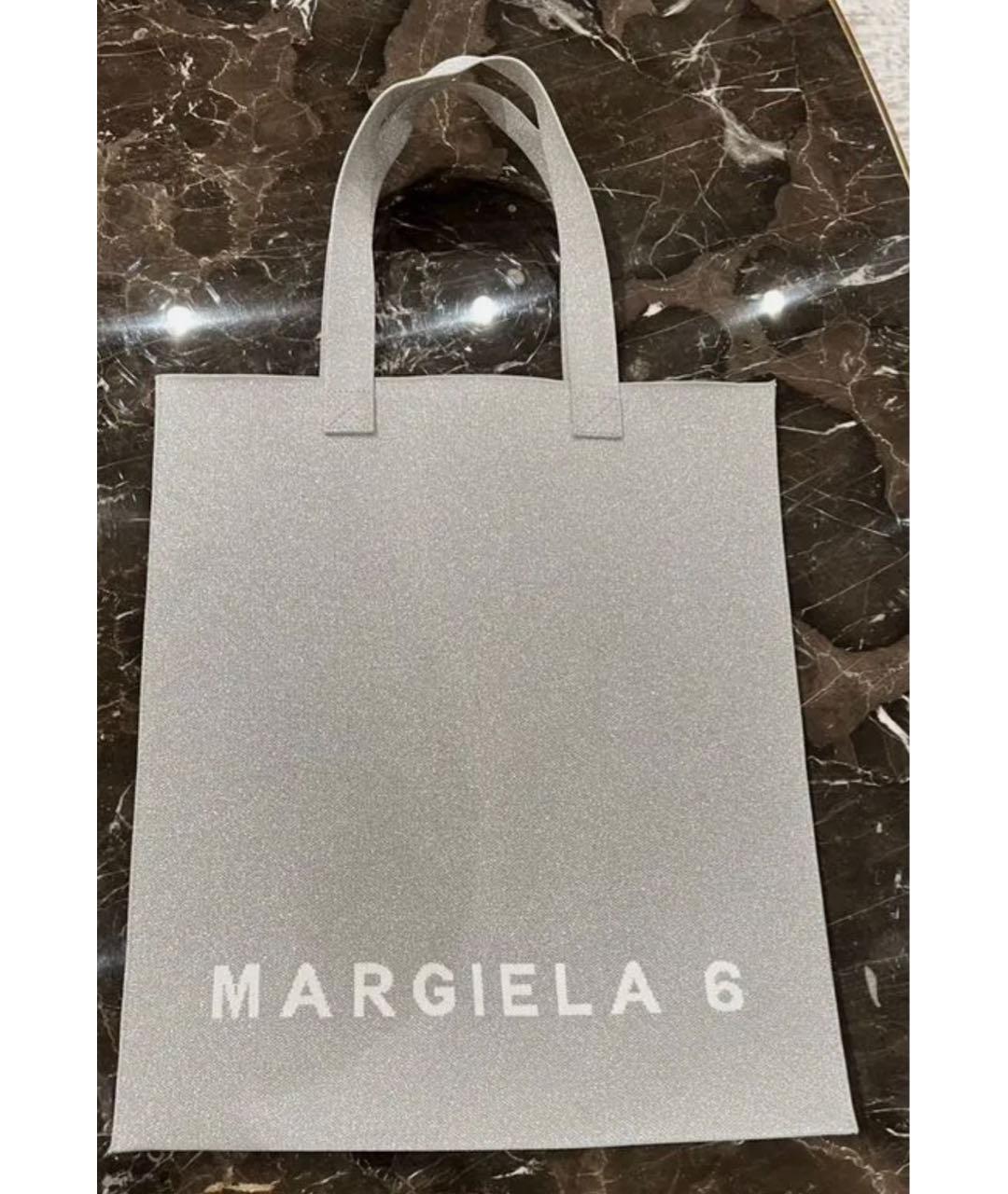 MM6 MAISON MARGIELA Серебряная сумка тоут, фото 5