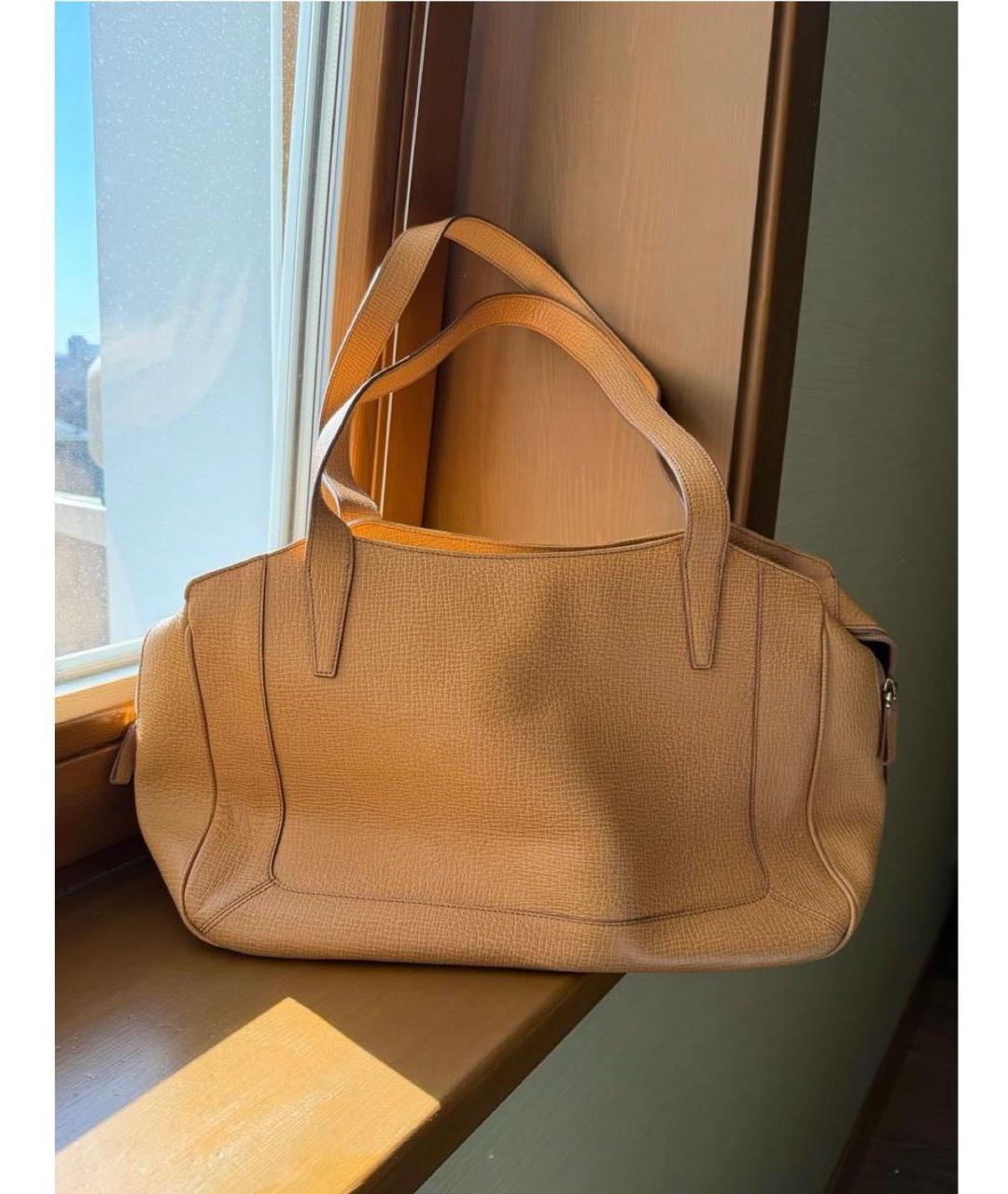 LOEWE Желтая кожаная сумка тоут, фото 6