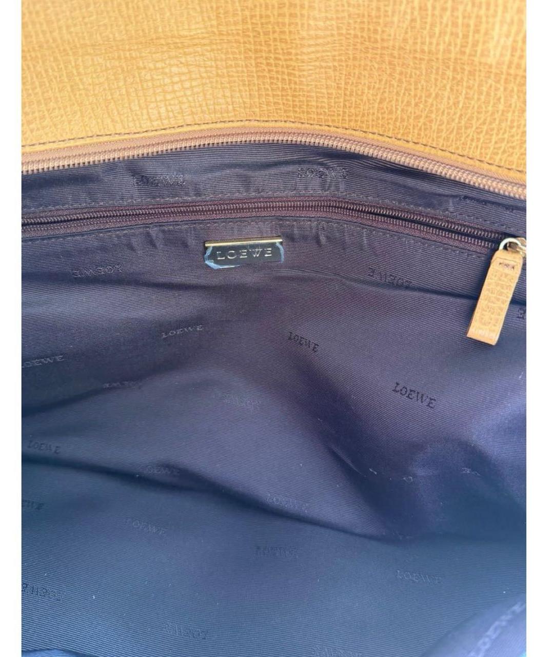 LOEWE Желтая кожаная сумка тоут, фото 3