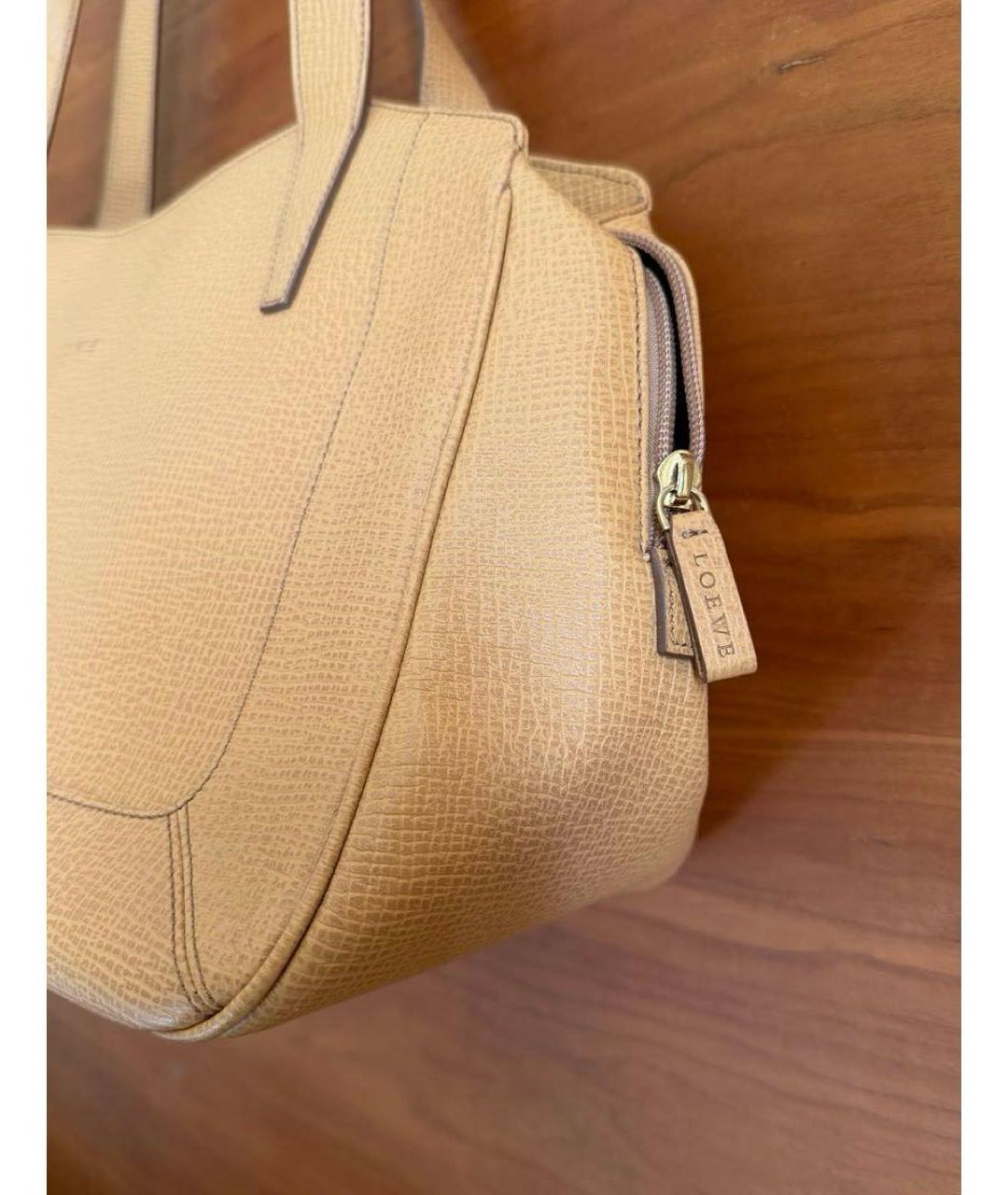 LOEWE Желтая кожаная сумка тоут, фото 2