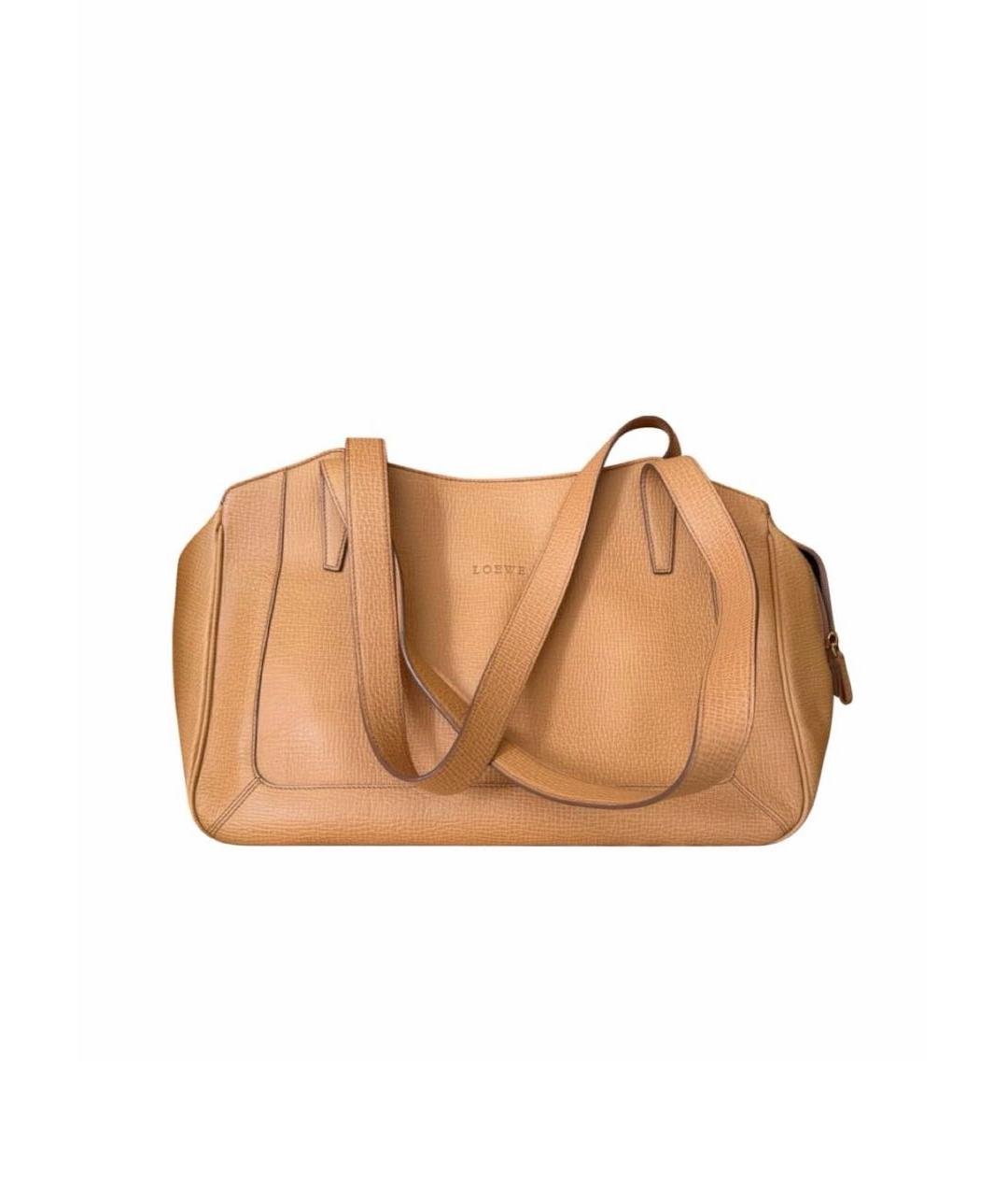 LOEWE Желтая кожаная сумка тоут, фото 1