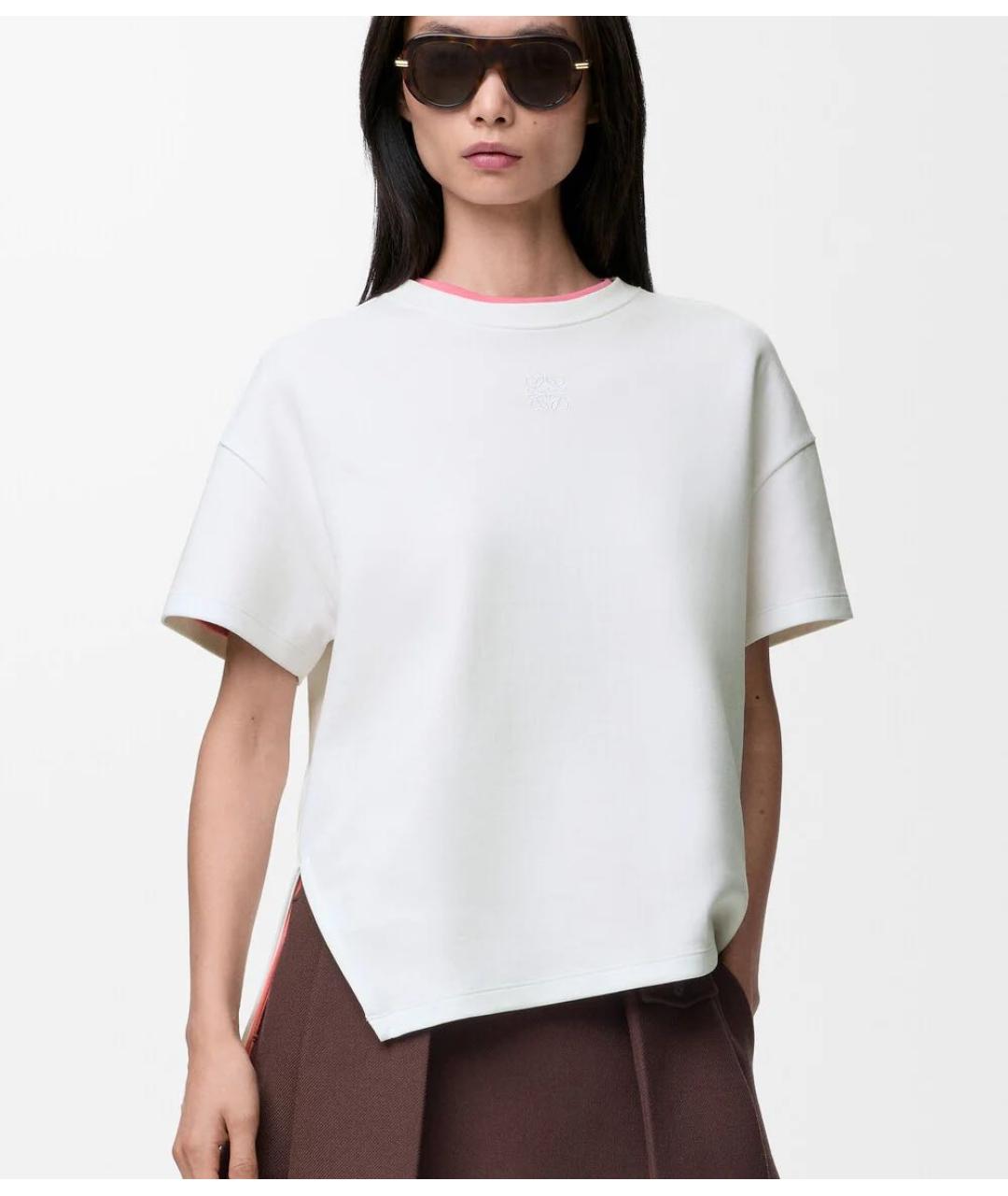 LOEWE Белая хлопковая футболка, фото 2