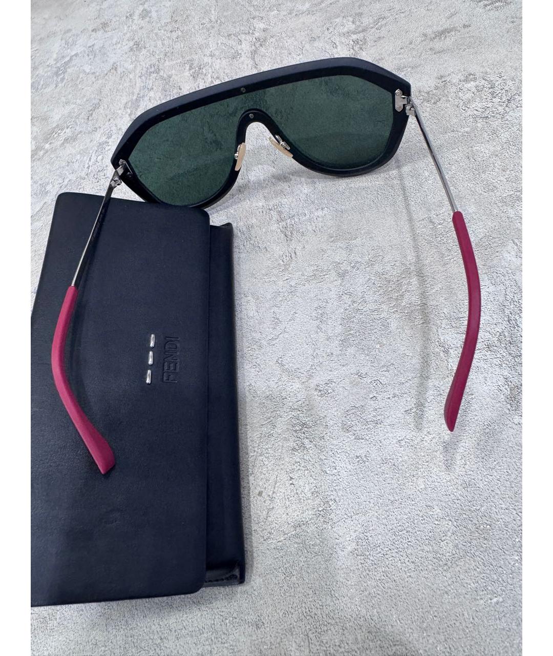 FENDI Черные металлические солнцезащитные очки, фото 3