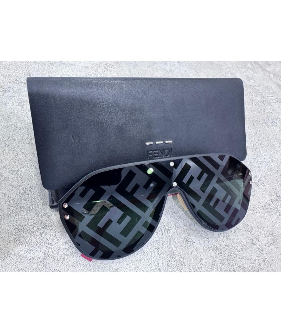FENDI Черные металлические солнцезащитные очки, фото 4