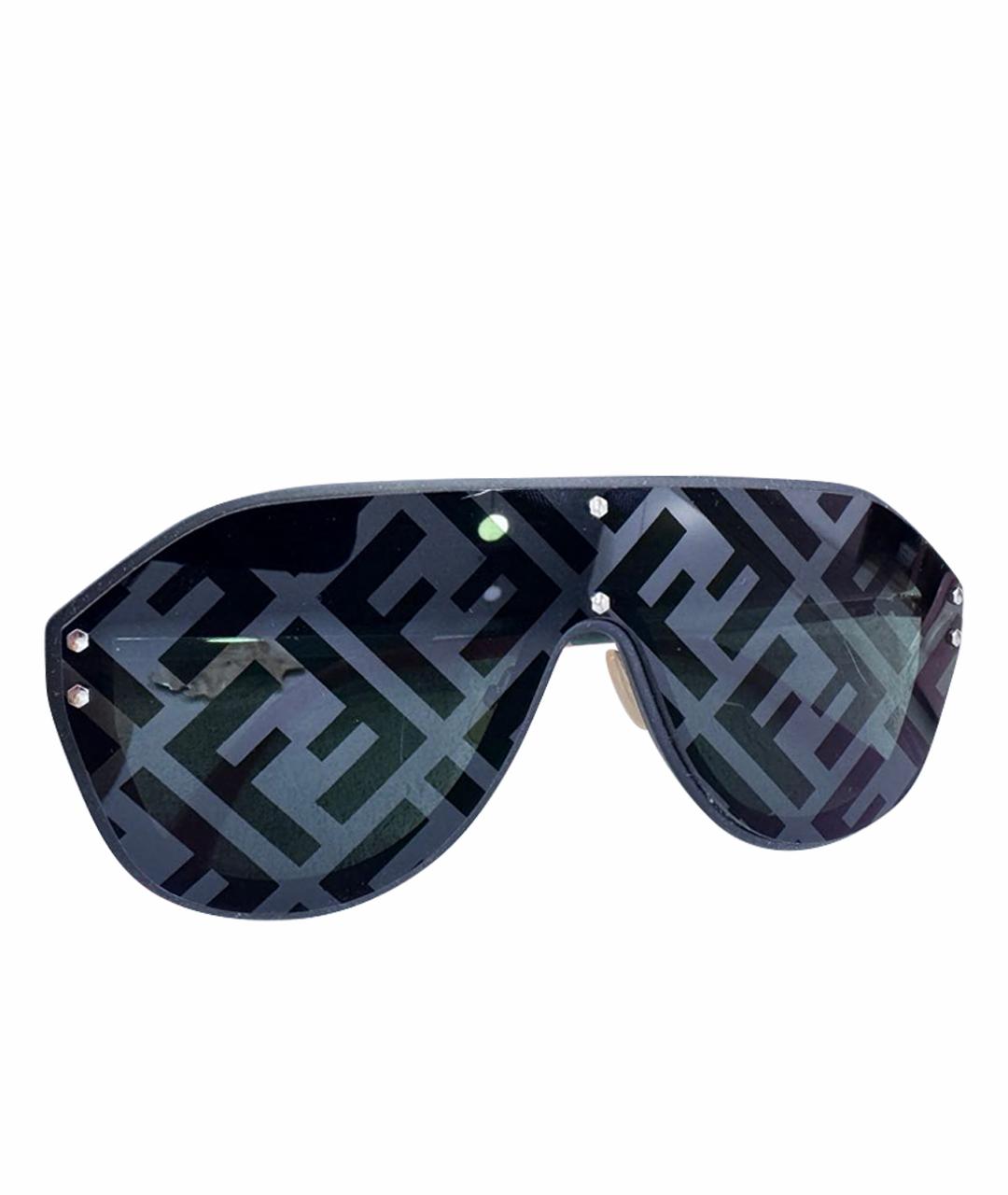 FENDI Черные металлические солнцезащитные очки, фото 1
