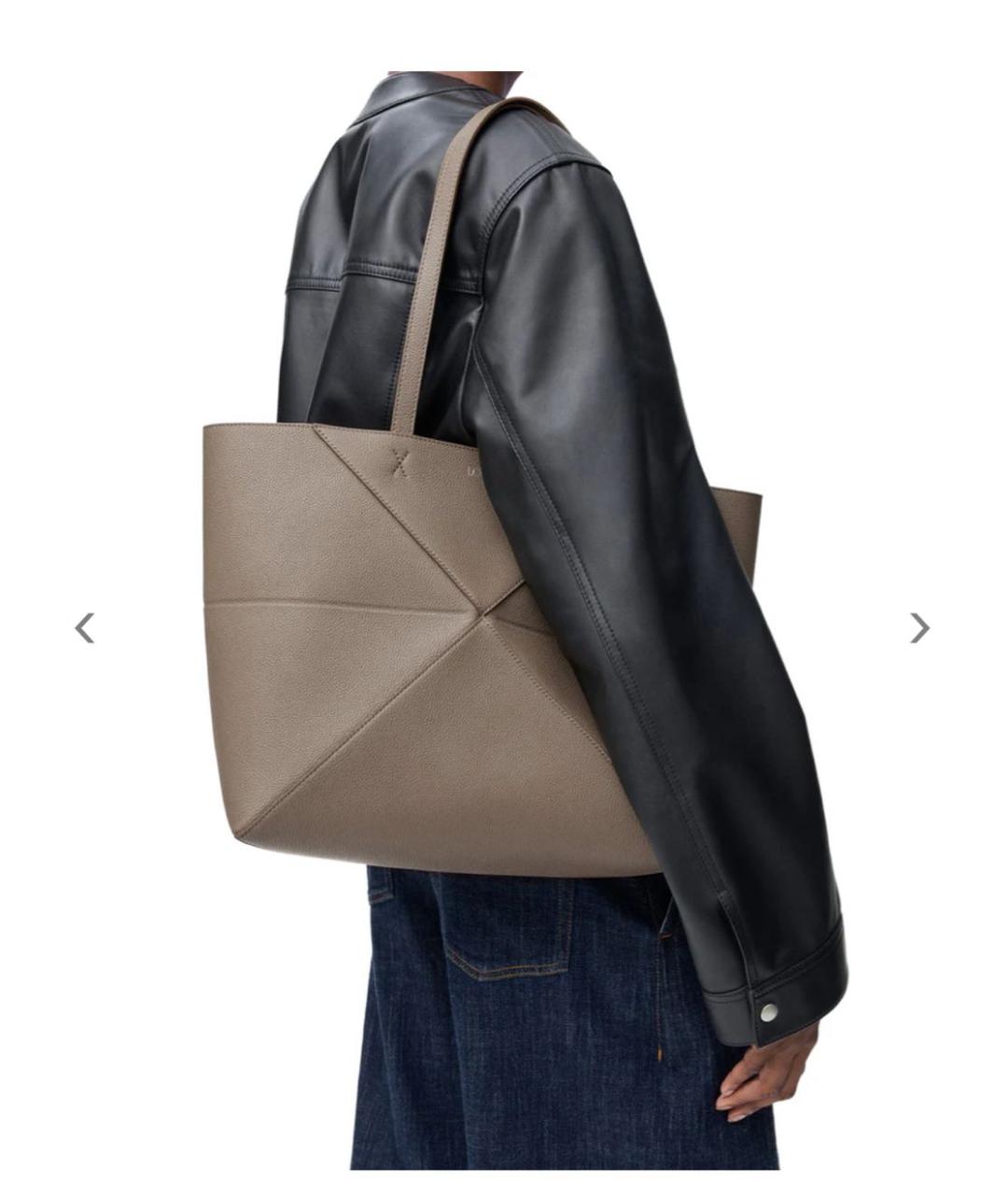 LOEWE Коричневая кожаная сумка тоут, фото 2