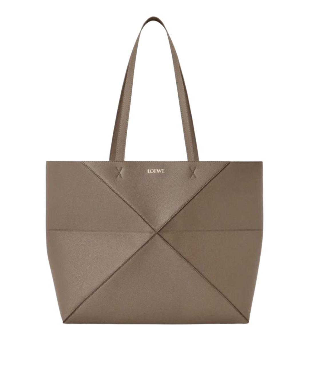 LOEWE Коричневая кожаная сумка тоут, фото 1