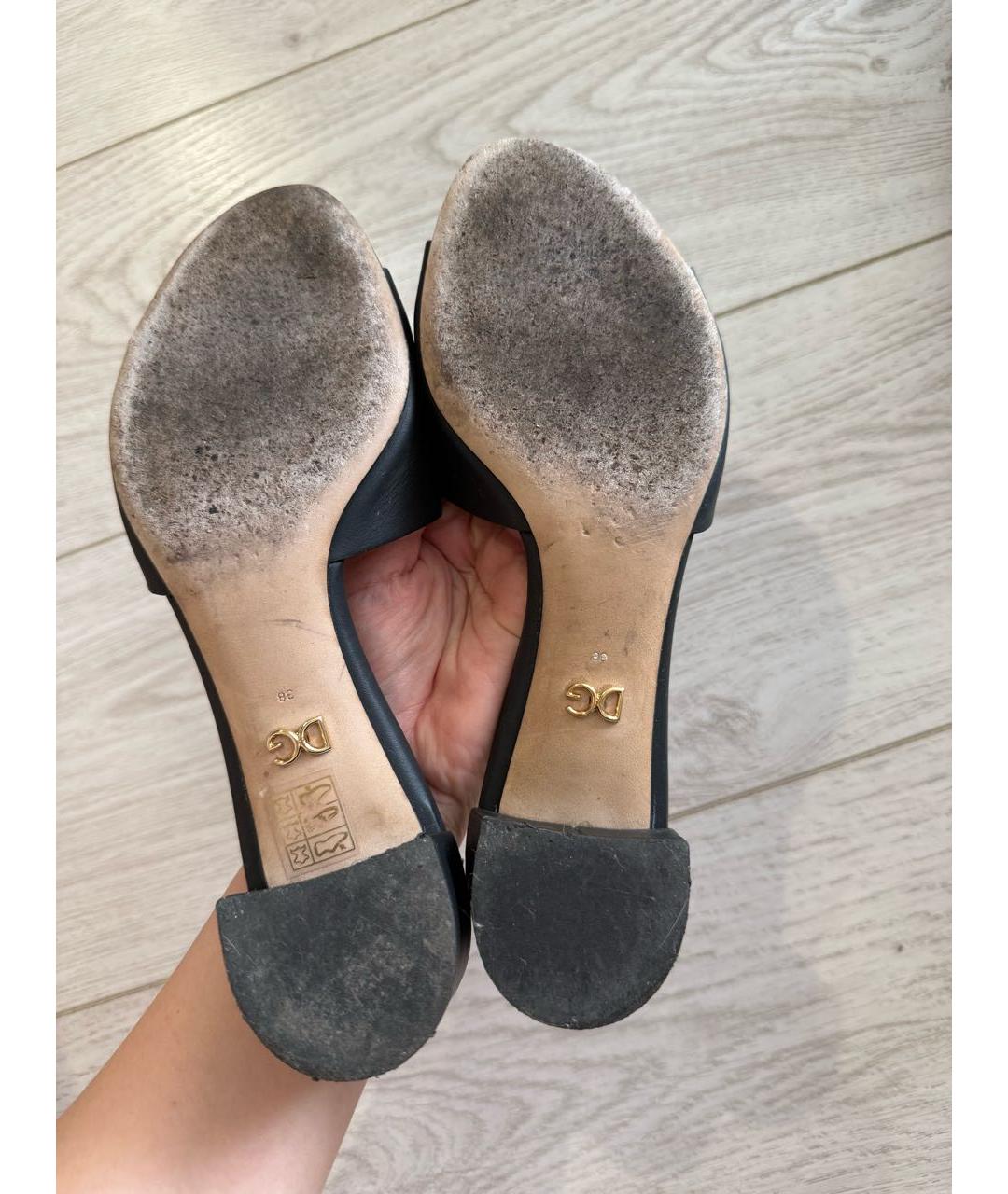 DOLCE&GABBANA Черные кожаные мюли, фото 5