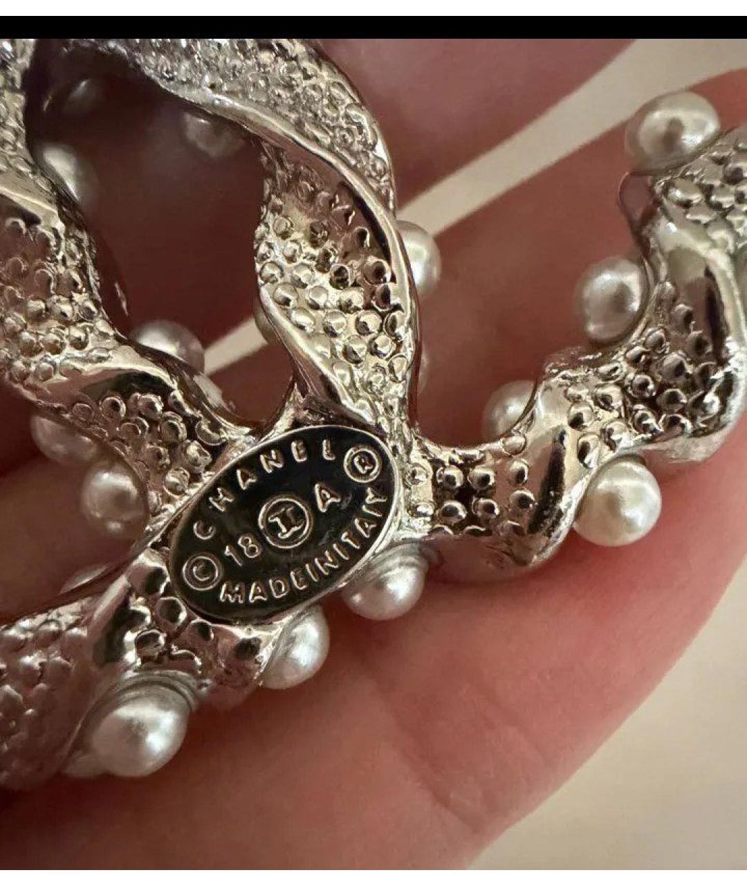 CHANEL Белая металлическая булавка / брошь, фото 6