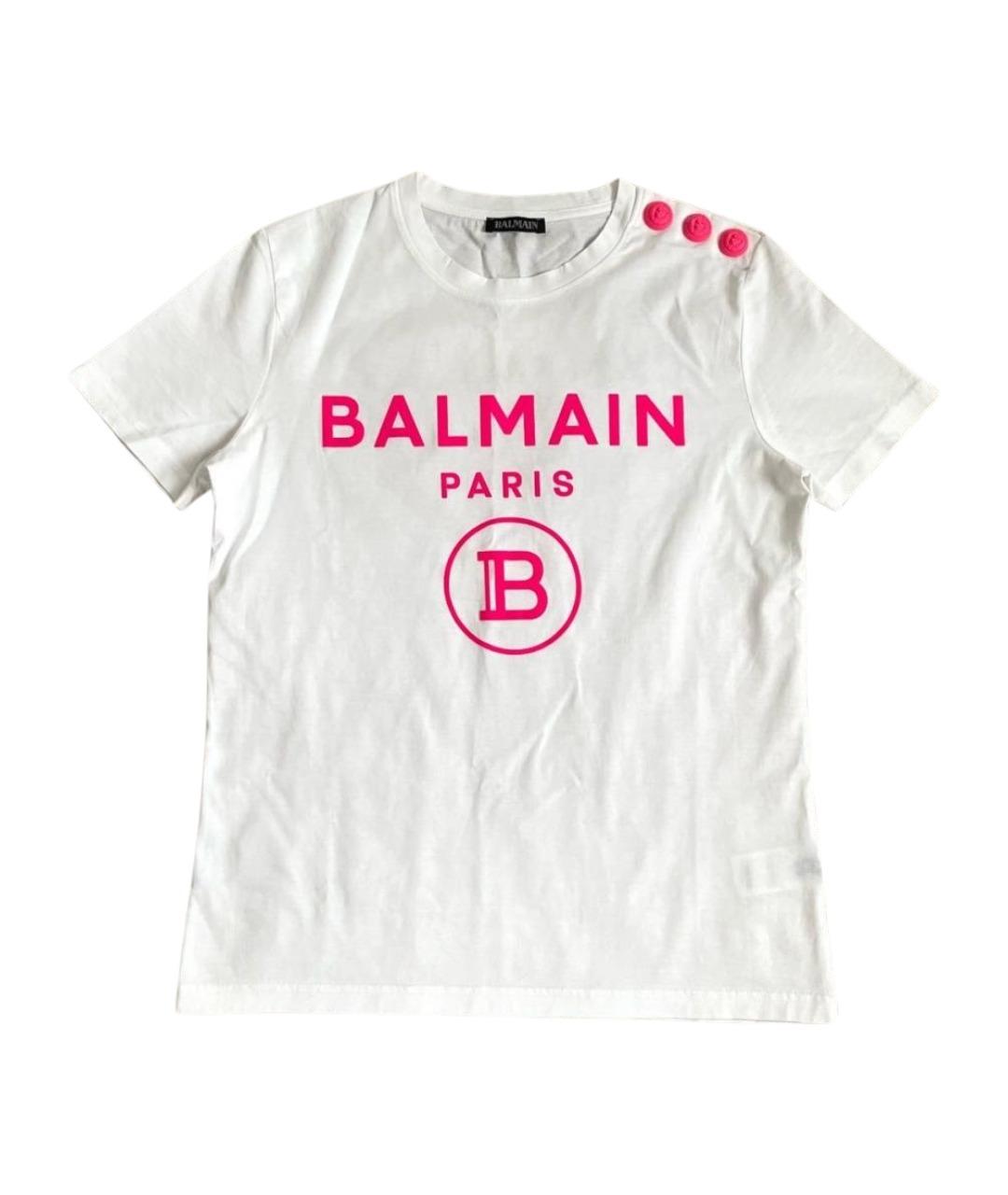 BALMAIN Белая хлопковая футболка, фото 1