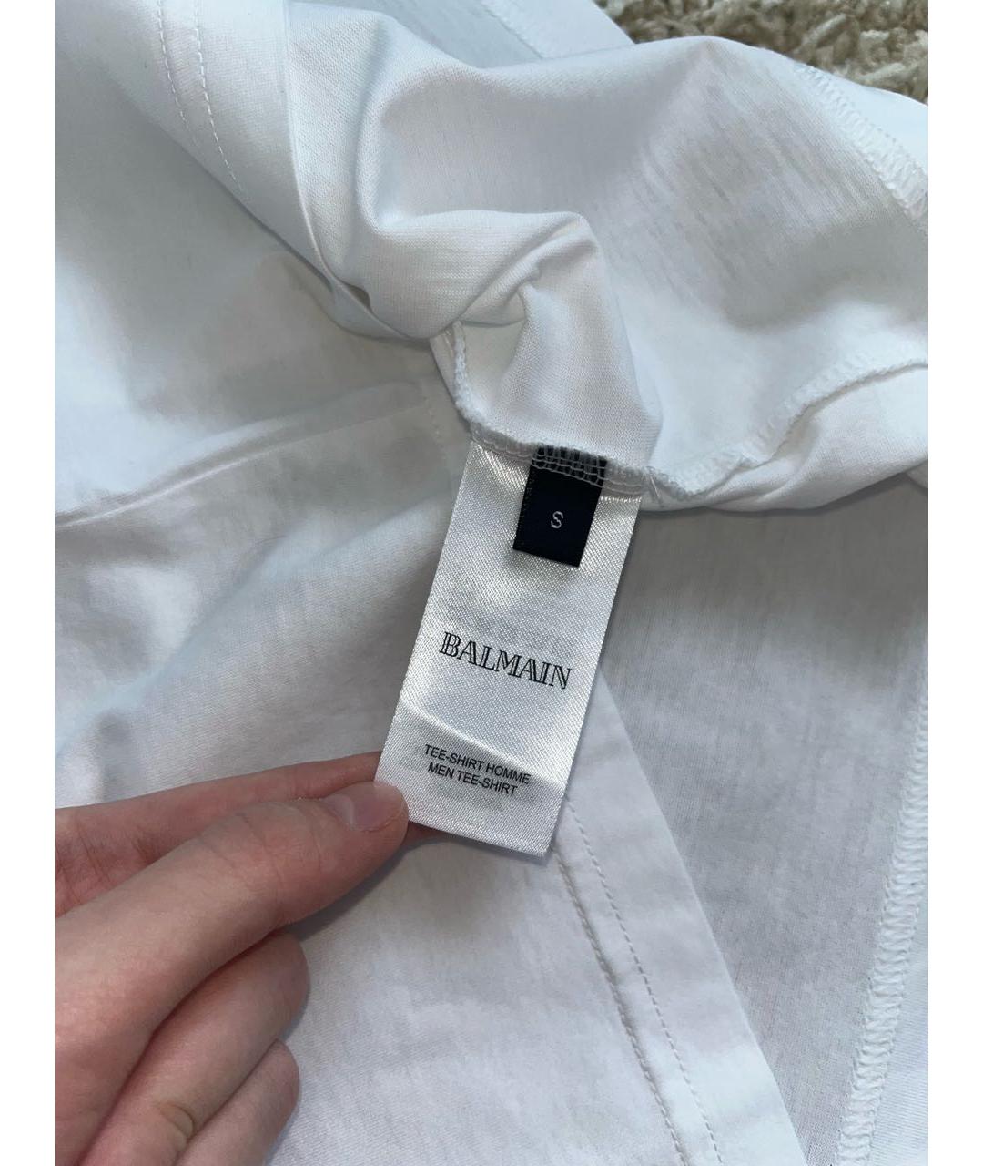 BALMAIN Белая хлопковая футболка, фото 3