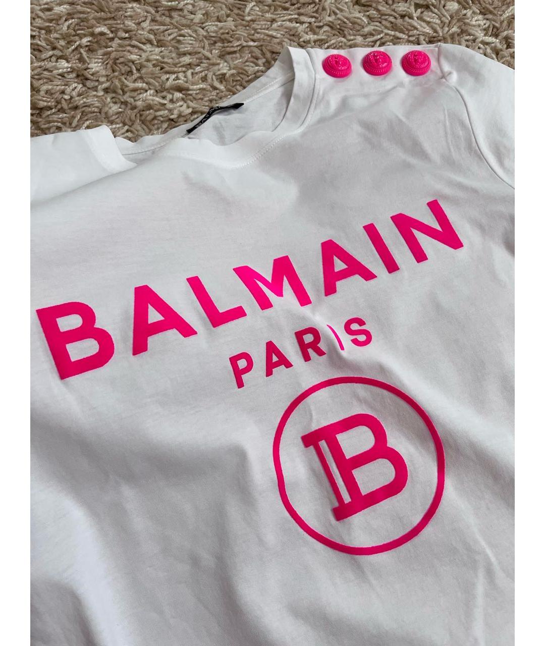 BALMAIN Белая хлопковая футболка, фото 2
