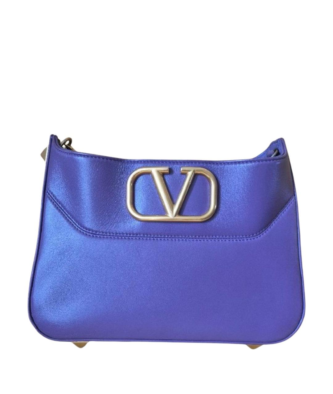 VALENTINO Фиолетовая кожаная сумка через плечо, фото 1