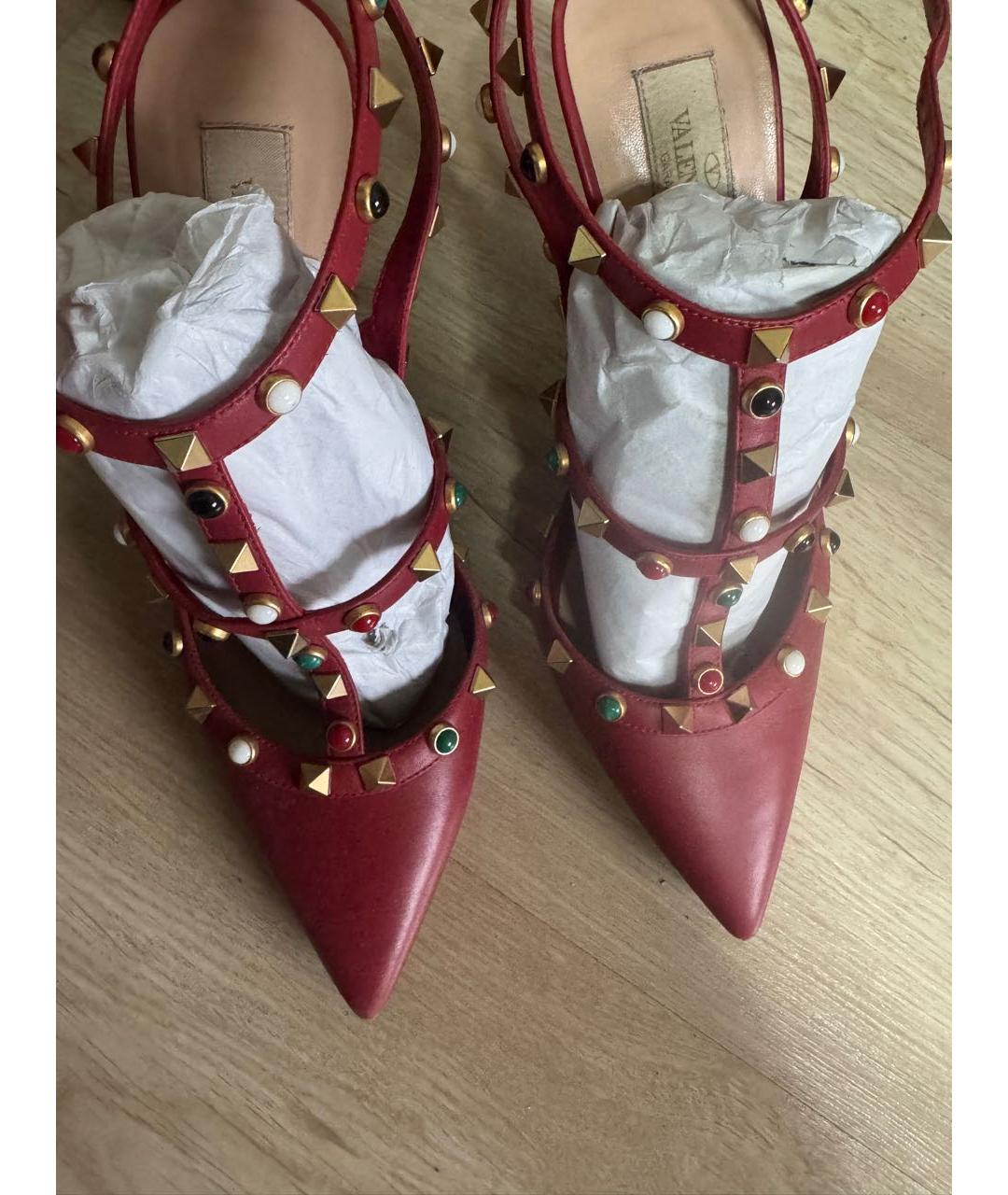 VALENTINO Красные кожаные туфли, фото 4
