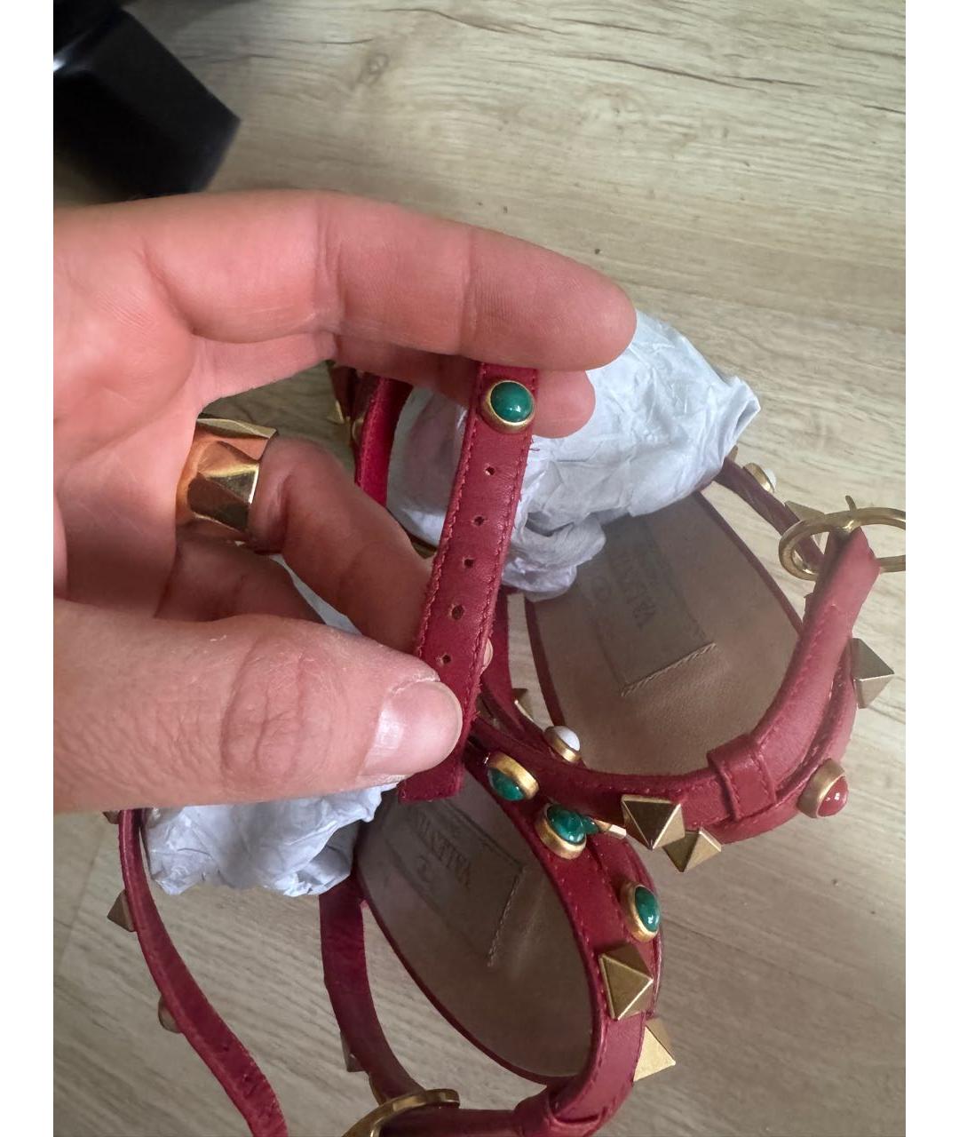 VALENTINO Красные кожаные туфли, фото 6
