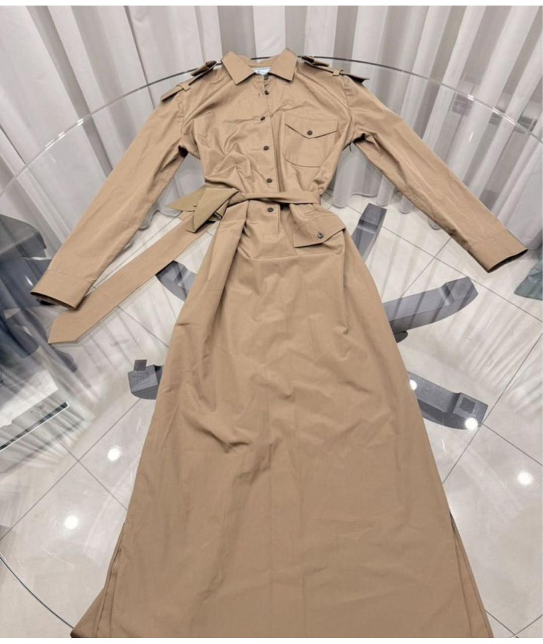 PRADA Бежевое хлопковое повседневное платье, фото 3