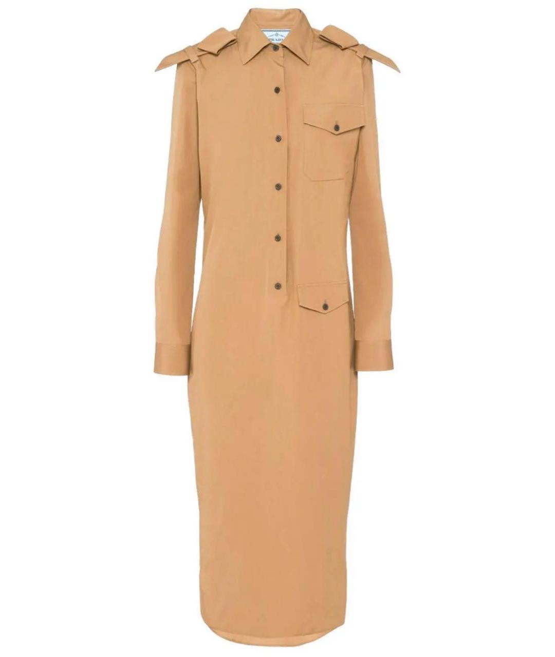 PRADA Бежевое хлопковое повседневное платье, фото 1