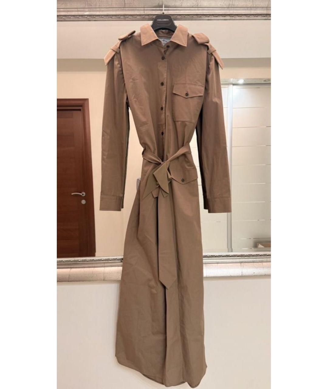 PRADA Бежевое хлопковое повседневное платье, фото 2