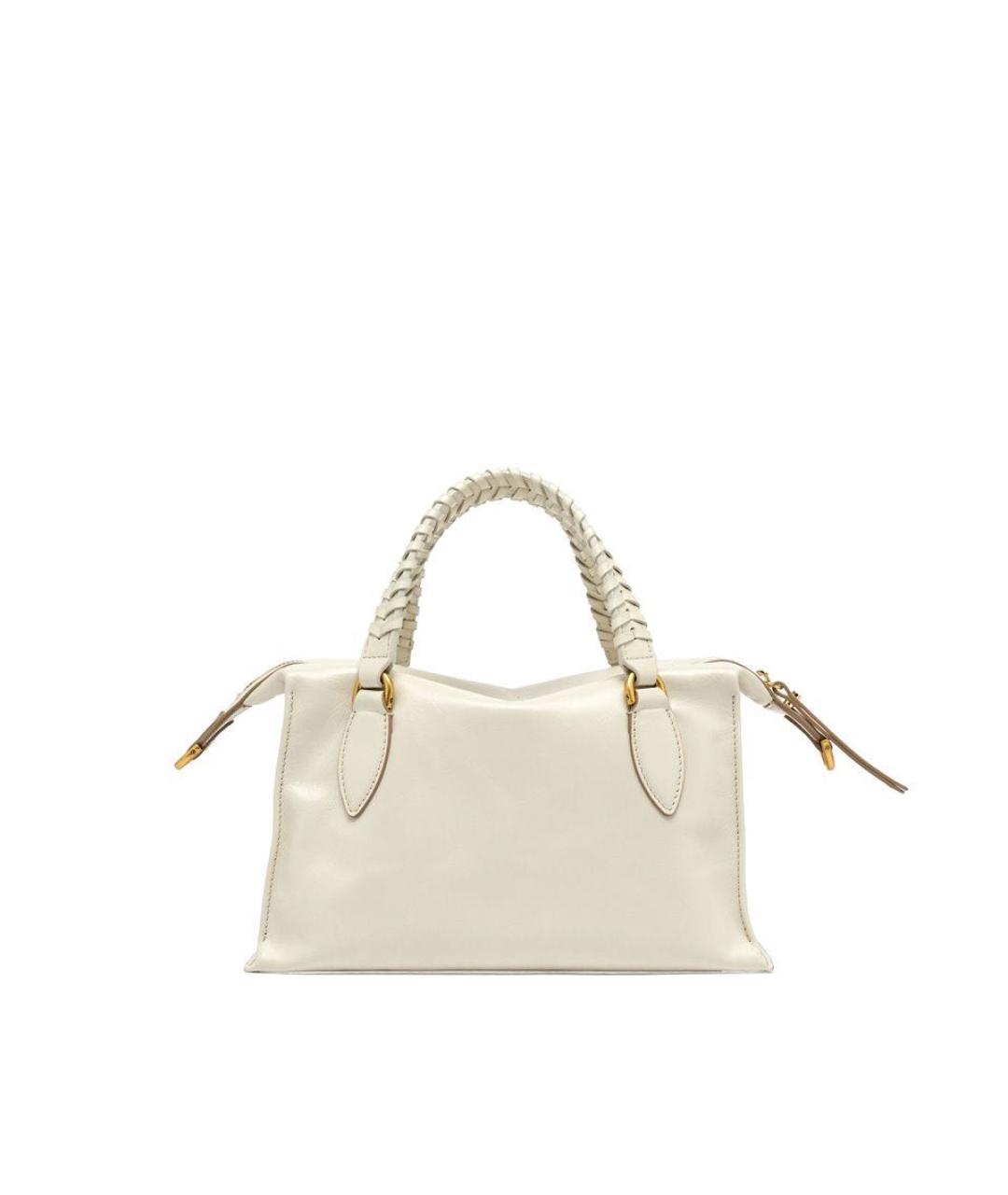 Gianni Chiarini Белая кожаная сумка с короткими ручками, фото 3