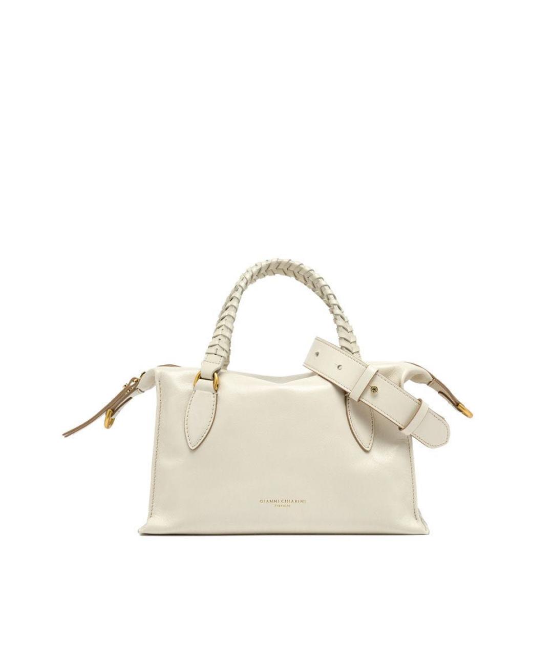 Gianni Chiarini Белая кожаная сумка с короткими ручками, фото 1