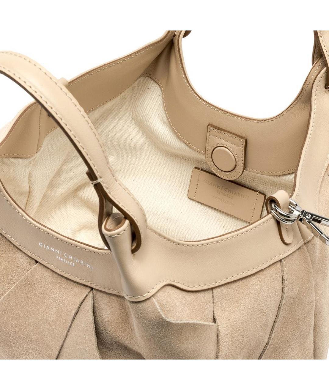 Gianni Chiarini Бежевая замшевая сумка через плечо, фото 4