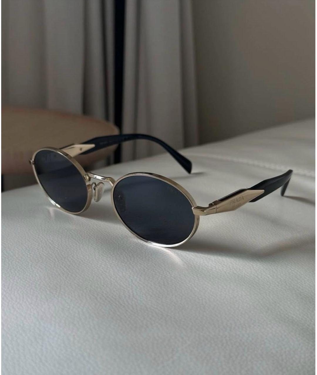 PRADA Черные металлические солнцезащитные очки, фото 3