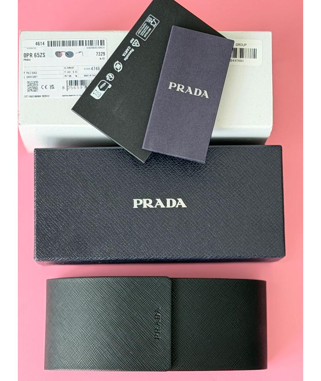 PRADA Черные металлические солнцезащитные очки, фото 4