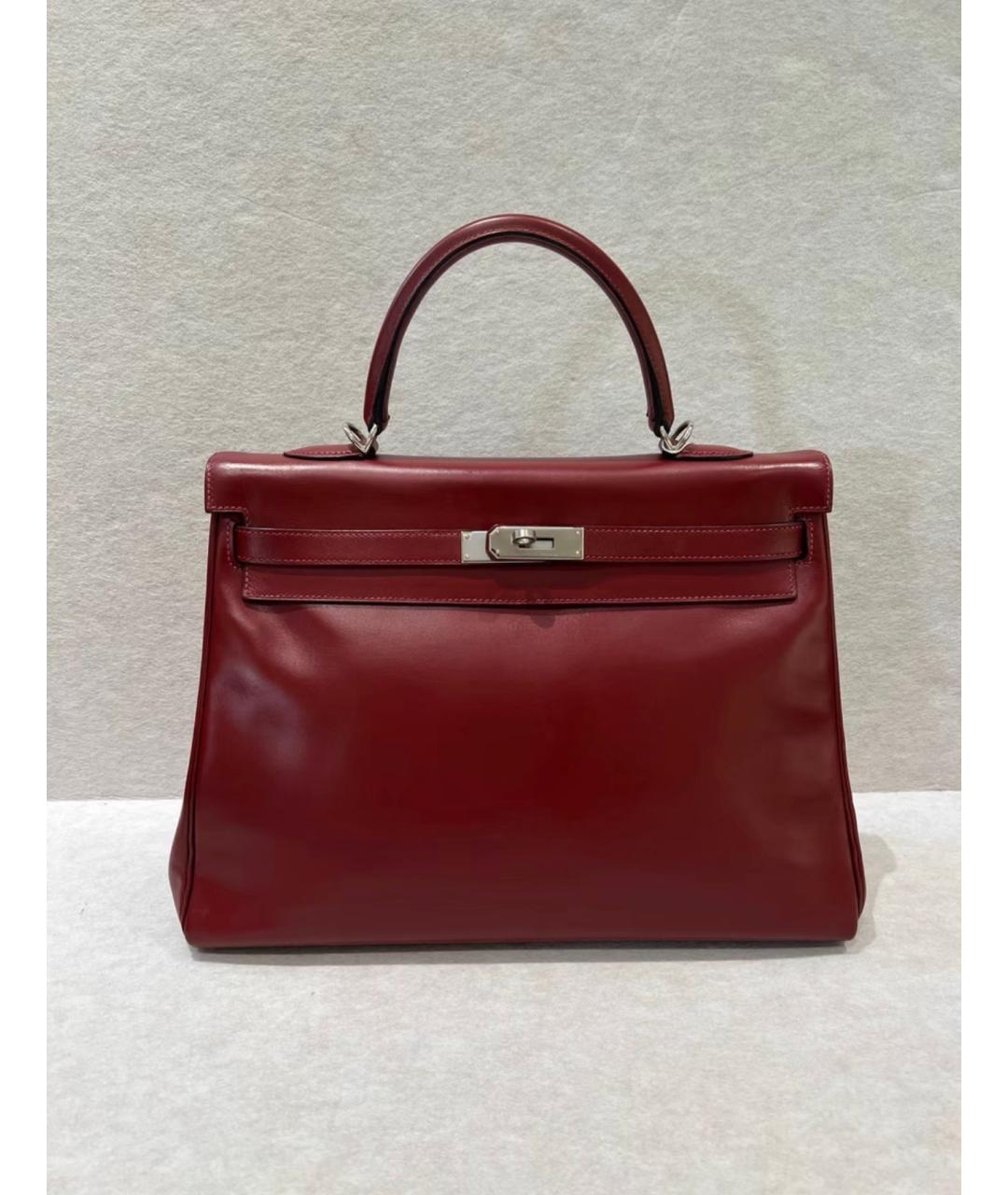 BVLGARI Бордовая кожаная сумка через плечо, фото 3