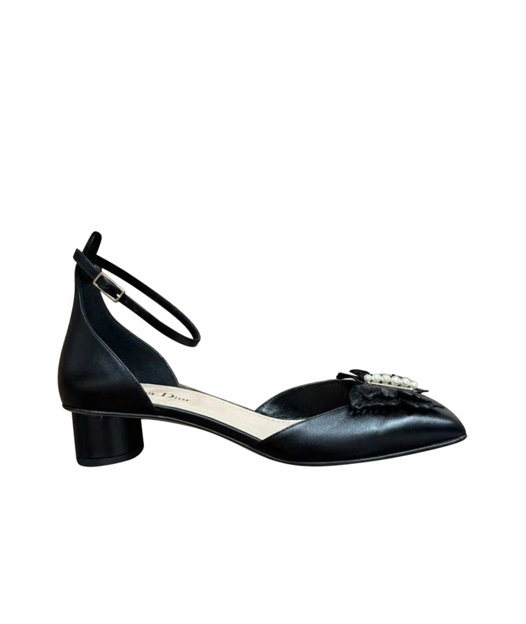 CHRISTIAN DIOR Черные кожаные туфли, фото 1
