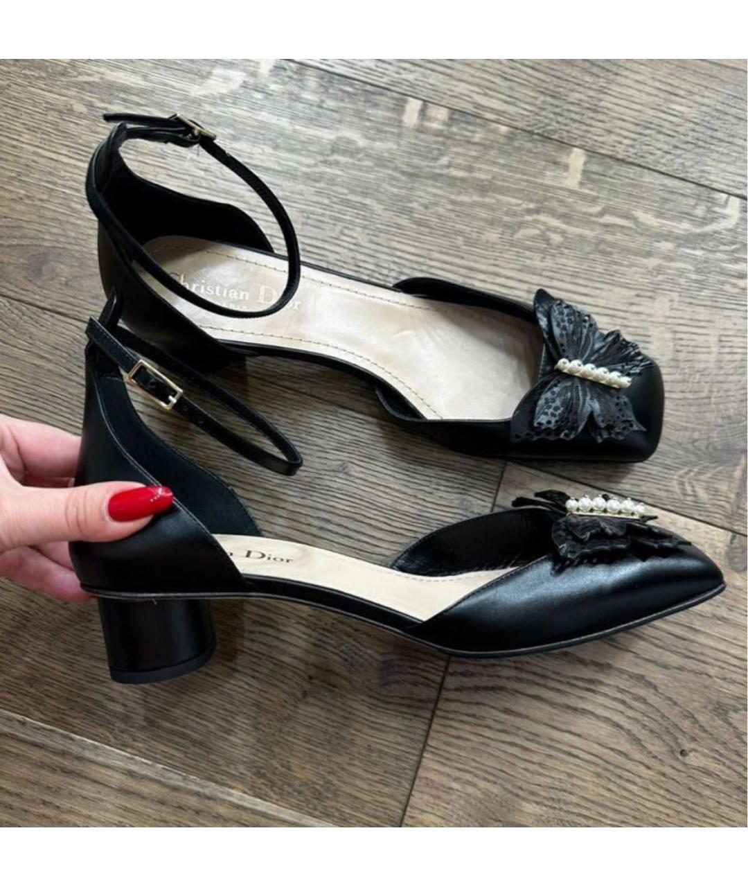 CHRISTIAN DIOR Черные кожаные туфли, фото 5