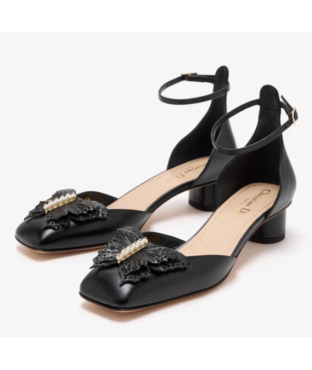 CHRISTIAN DIOR Черные кожаные туфли, фото 2