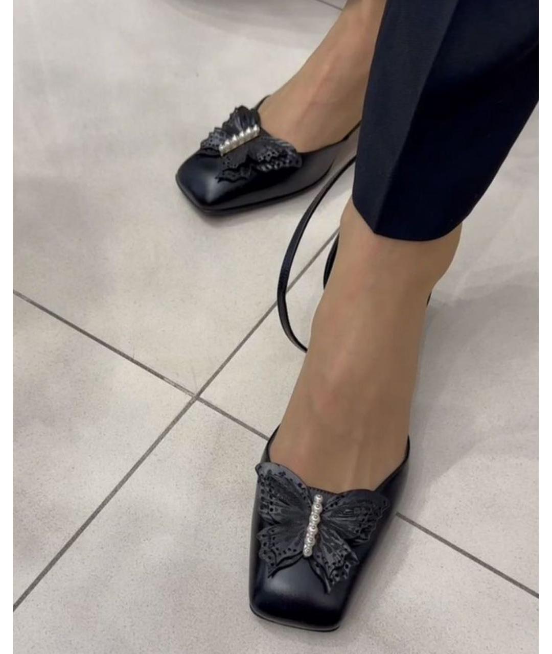 CHRISTIAN DIOR Черные кожаные туфли, фото 4