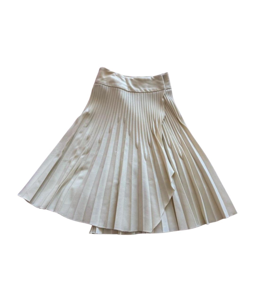 BCBG MAXAZRIA Бежевая хлопковая юбка миди, фото 1