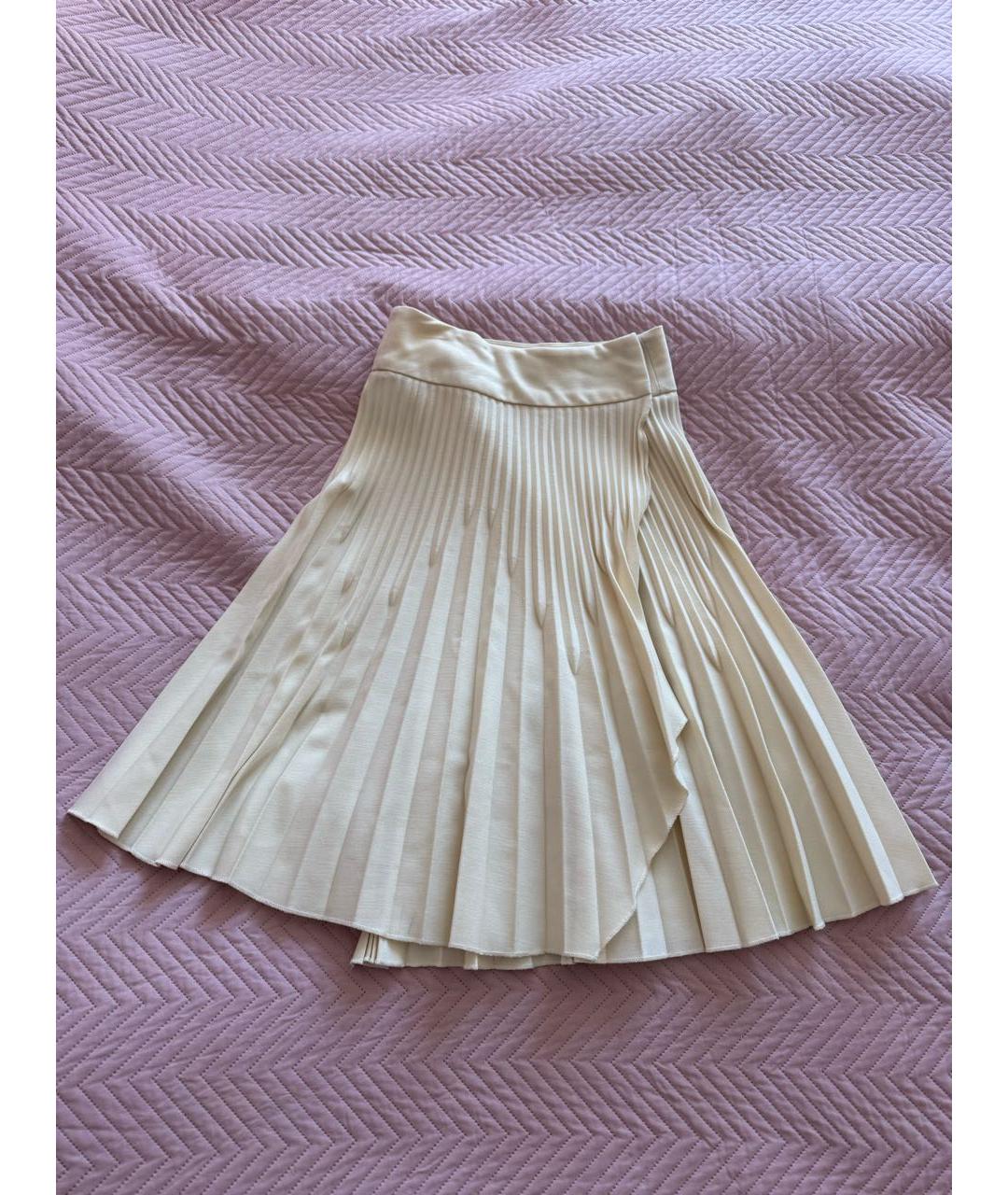 BCBG MAXAZRIA Бежевая хлопковая юбка миди, фото 9