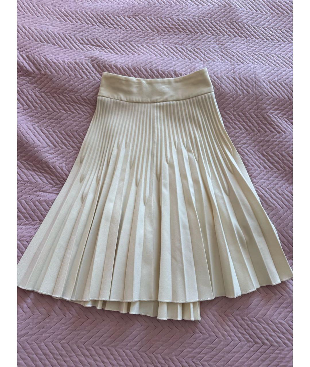 BCBG MAXAZRIA Бежевая хлопковая юбка миди, фото 2