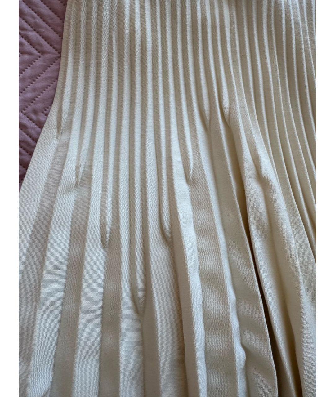 BCBG MAXAZRIA Бежевая хлопковая юбка миди, фото 4