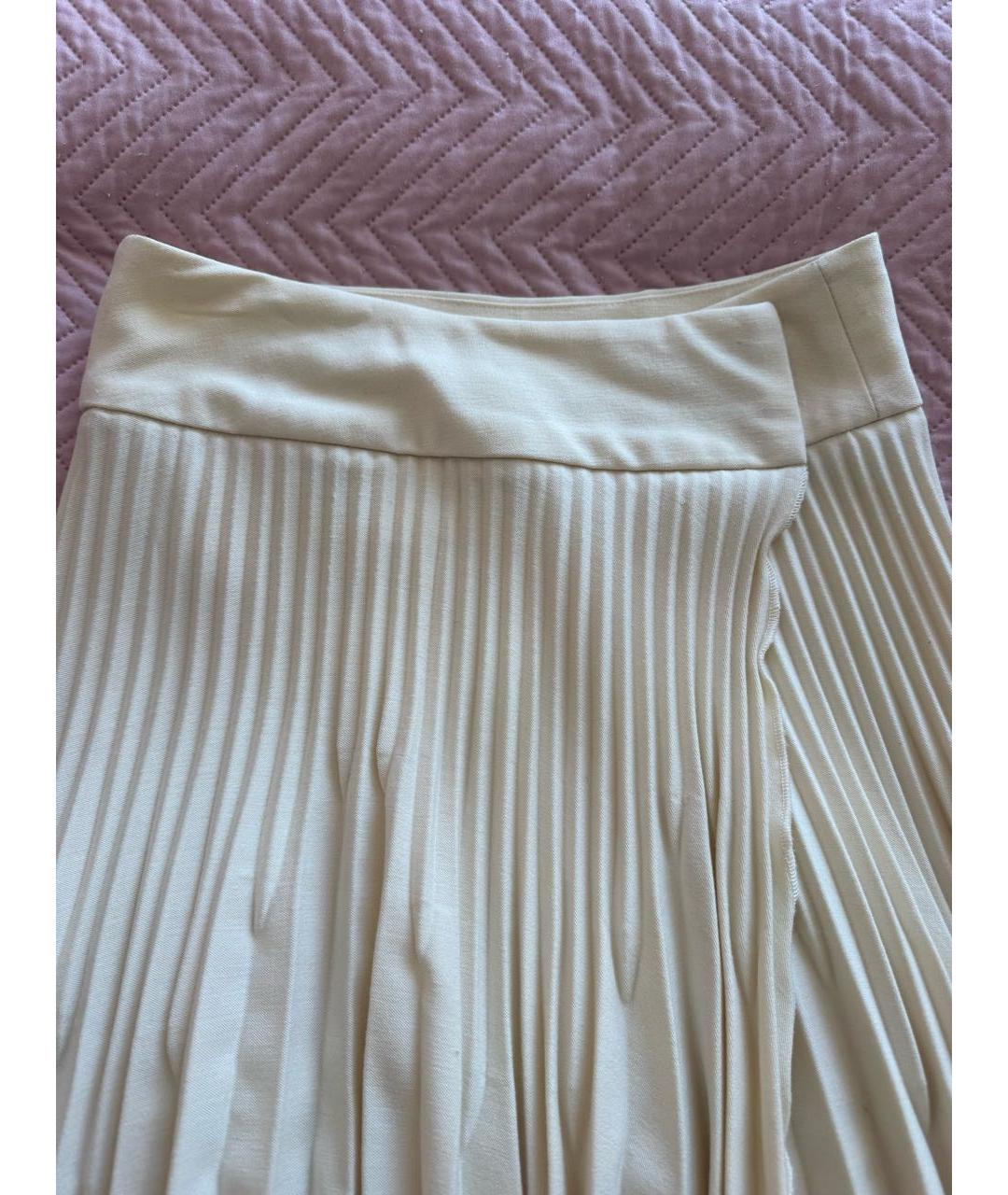 BCBG MAXAZRIA Бежевая хлопковая юбка миди, фото 3