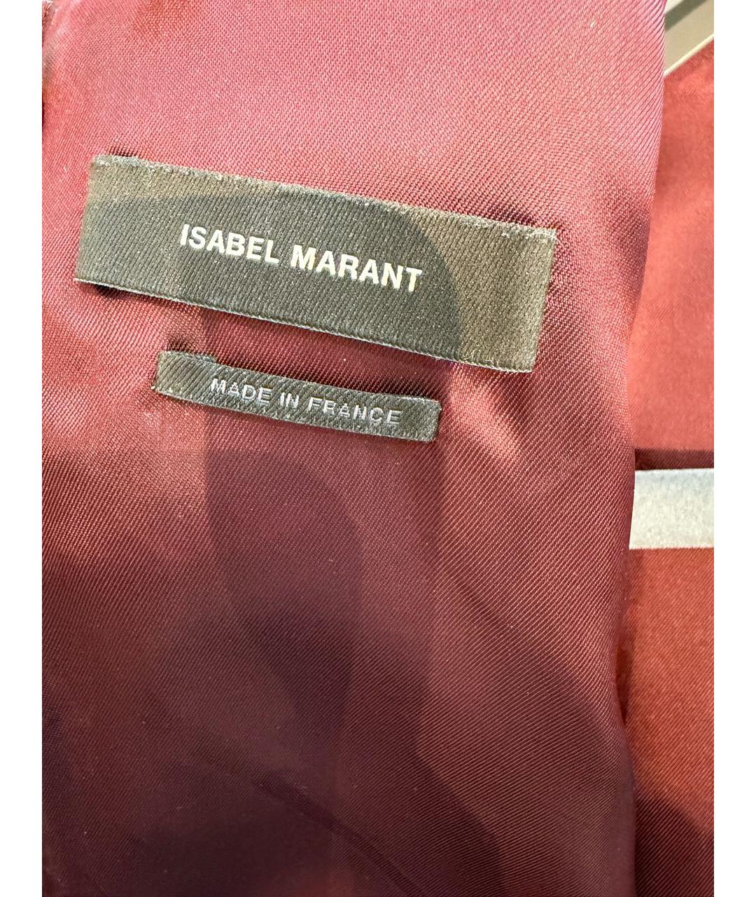 ISABEL MARANT Бордовое кожаное коктейльное платье, фото 3
