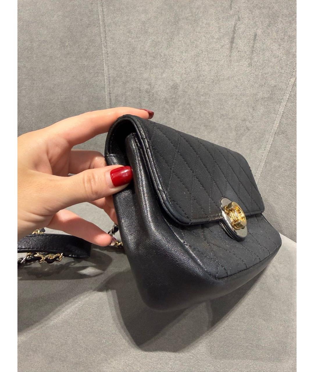 CHANEL Черная кожаная сумка через плечо, фото 4