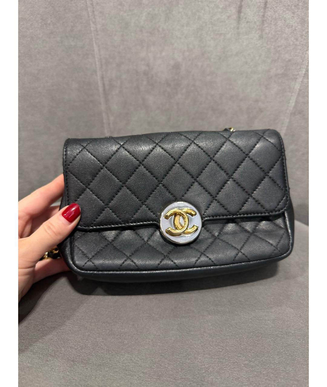 CHANEL Черная кожаная сумка через плечо, фото 3