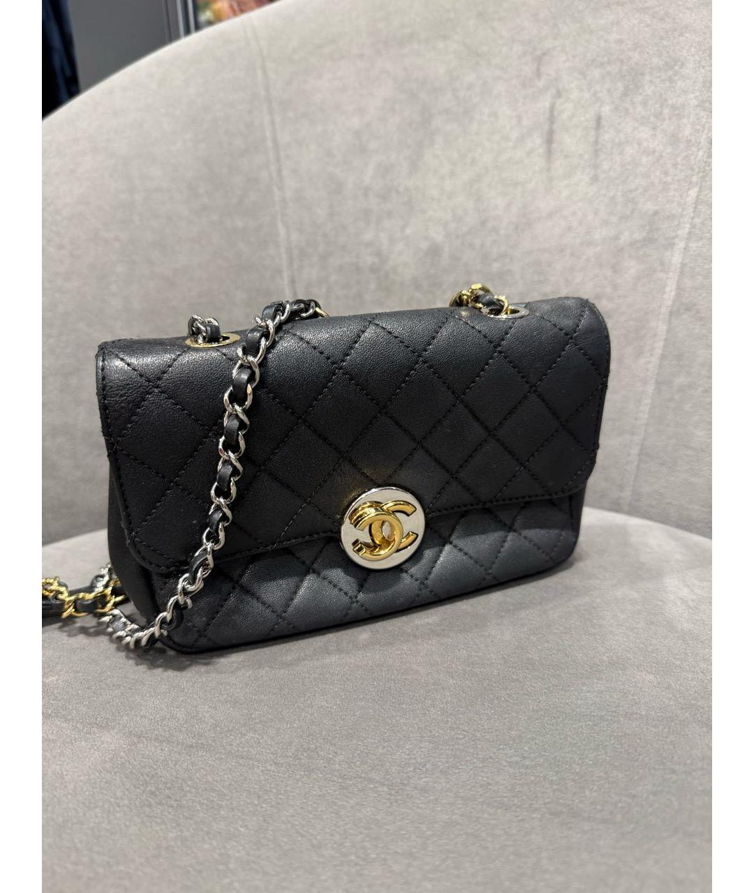 CHANEL Черная кожаная сумка через плечо, фото 2
