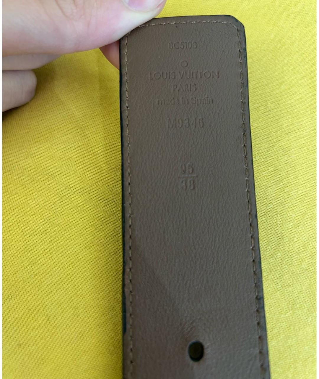 LOUIS VUITTON Черный кожаный ремень, фото 4