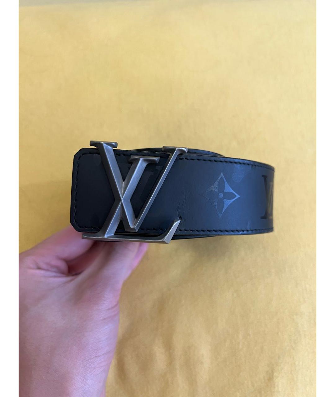 LOUIS VUITTON Черный кожаный ремень, фото 2