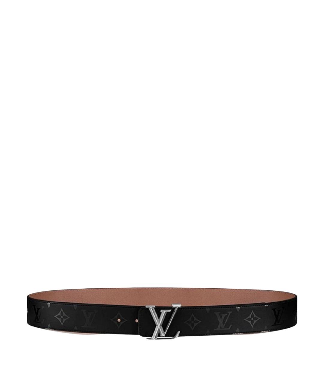 LOUIS VUITTON Черный кожаный ремень, фото 5