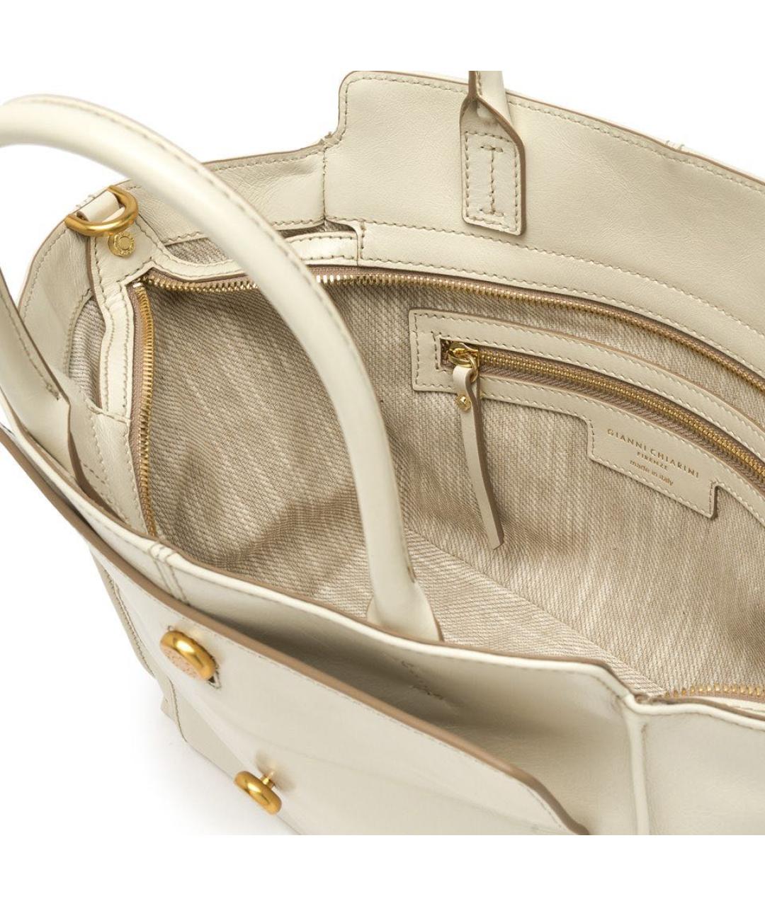 Gianni Chiarini Белая кожаная сумка через плечо, фото 4