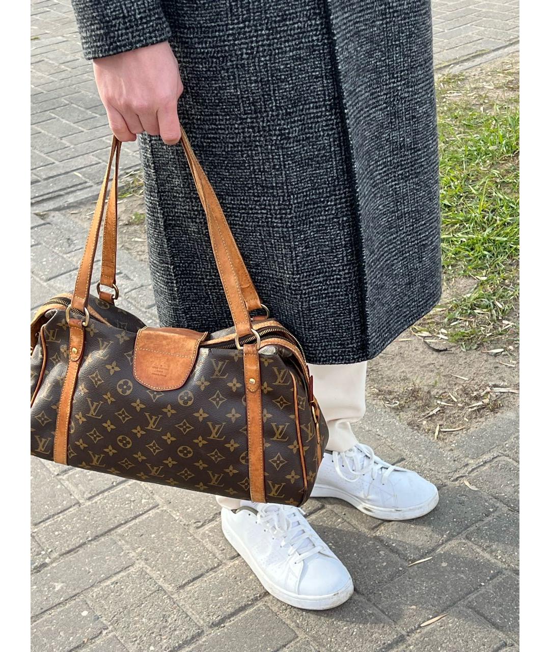 LOUIS VUITTON Коричневая кожаная сумка тоут, фото 3