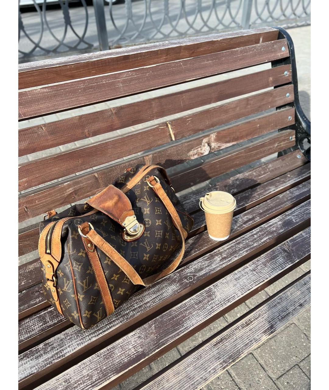 LOUIS VUITTON Коричневая кожаная сумка тоут, фото 2