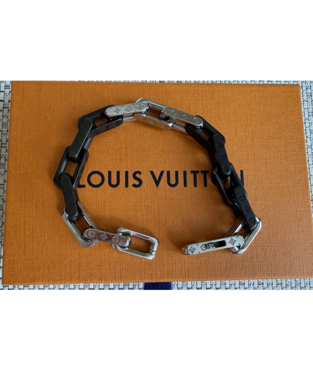 LOUIS VUITTON Черный металлический браслет, фото 2